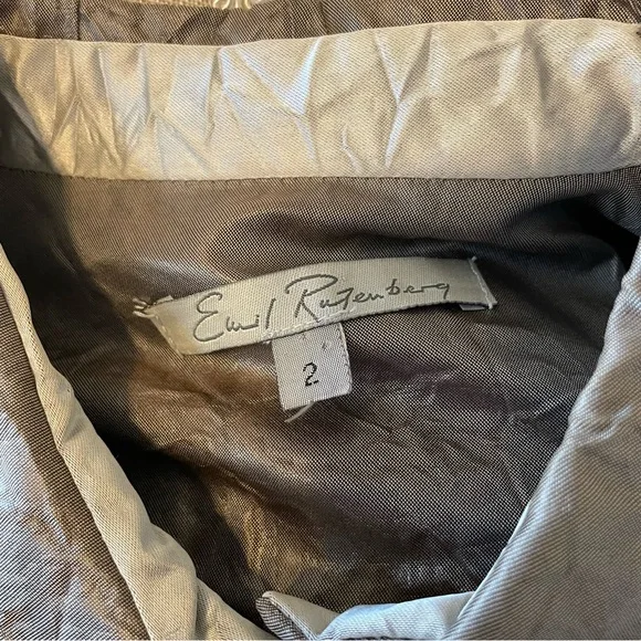 Emil Rutenberg Jacket Metallic Pewter Crinkle Lagenlook Avant Garde Designer 2 - Picture 6 of 6